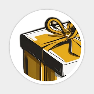 Golden Ribbon Gift Box Illustration No. 1012 Magnet